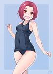  bad_id bad_pixiv_id kanemoto_hiroko one-piece_swimsuit orange_eyes precure red_hair school_swimsuit short_hair smile_precure! solo standing swimsuit yamasan_(hachiman) 