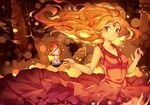  1girl adventure_time artist_request candle cartoon_network dress fire flame_princess flaming_hair forehead_jewel looking_at_viewer mo_huai_mao orange_hair orange_skin sleeveless sleeveless_dress solo 