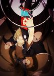  blonde_hair highres hood hoodie kagerou_project kano_shuuya male_focus mask nekome3 red_eyes solo yobanashi_deceive_(vocaloid) 