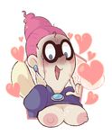  bad_id bad_pixiv_id beehive_hairdo blush breasts breasts_outside cum cum_on_body cum_on_breasts cum_on_upper_body gattenmeyer heart kflamingo large_breasts nipples open_mouth pink_hair solo sweat transparent_background upper_body youkai youkai_watch 