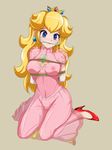  blonde_hair blue_eyes blush bondage bound breasts dress nintendo nude photoshop princess_peach pussy shoe sigurd_hosenfeld super_mario_bros. transparent uncensored 