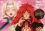  2girls blush chocolate ginga_azuma heart leina multiple_girls queen&#039;s_blade queen's_blade risty valentine 