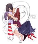  2girls bare_shoulders blue_skin breasts detached_collar detached_sleeves eliza_(skullgirls) high_heels multiple_girls skullgirls squigly_(skullgirls) stitched_mouth stitches zombie 
