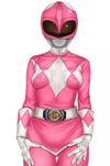  1girl animated animated_gif belt bodysuit breasts female gloves hands_on_thighs helmet kyouryuu_sentai_zyuranger mei_(kyouryuu_sentai_zyuranger) ptera_ranger sakuradou simple_background skirt solo super_sentai white_background 