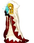  blonde_hair braid crystal final_fantasy final_fantasy_tactics full_body gloves hair_over_shoulder hood long_hair low_twintails robe simple_background solo standing twin_braids twintails white_background white_mage white_mage_(fft) yokushima 