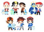  backwards_hat baseball_cap beanie black_eyes black_hair brown_eyes calme_(pokemon) chibi coat croconaw dewott empoleon eyewear_on_head froakie gen_1_pokemon gen_2_pokemon gen_3_pokemon gen_4_pokemon gen_5_pokemon gen_6_pokemon gold_(pokemon) hand_in_pocket hand_on_hip hands_in_pockets hat jacket kouki_(pokemon) kyouhei_(pokemon) male_focus mudkip multiple_boys oshawott pokemon pokemon_(creature) pokemon_(game) pokemon_bw pokemon_bw2 pokemon_dppt pokemon_frlg pokemon_hgss pokemon_oras pokemon_platinum pokemon_xy pumpkinpan red_(pokemon) red_(pokemon_frlg) smile standing sunglasses tan touya_(pokemon) visor_cap wartortle winter_clothes yuuki_(pokemon) 