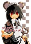  animal_ears bad_id bad_pixiv_id grey_hair hakoniwa_tsuka heart heart_tail maid mouse_ears mouse_tail nazrin red_eyes short_hair solo tail touhou upper_body 