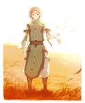  expressionless gensou_suikoden gensou_suikoden_ii luc_(suikoden) male_focus morisuke orange_background solo tabard 