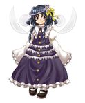  bad_id bad_pixiv_id blue_eyes blue_hair braid dress fairy flower hair_flower hair_ornament hirasaka_makoto_(style) long_hair maguroido mary_janes original parody shoes solo style_parody sugar_satellite touhou twin_braids wings 