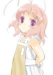  amatsuka_fubuki apron artist_request baby_princess hair_ornament hairclip pink_hair purple_eyes short_hair solo 