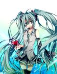  aqua_eyes aqua_hair bad_id bad_pixiv_id detached_sleeves hatsune_miku heart long_hair necktie skirt solo thighhighs tsukioka_tsukiho twintails very_long_hair vocaloid zettai_ryouiki 