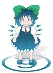  1girl blue_eyes blue_hair cirno gake_no_ue_no_ponyo non-web_source parody ponyo solo style_parody touhou wings 