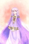  74 book cape circlet dress fire_emblem fire_emblem:_seisen_no_keifu jewelry lavender_hair long_hair purple_eyes smile solo very_long_hair yuria_(fire_emblem) 