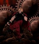  blonde_hair blue_eyes gloves m.u.g.e.n male_focus muscle red_eyes rugal_bernstein solo the_king_of_fighters toki_no_syo 