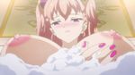  animated animated_gif bathing blush breasts charlotte_scherzen erect_nipples huge_breasts kaneko_hiraku large_breasts lipstick makeup nail_polish nipples pink_hair self_fondle valkyrie_drive valkyrie_drive_-mermaid- wet 