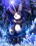  bunny commentary_request crystal final_fantasy glowing horn kei-suwabe mobius_final_fantasy no_humans official_art rock translation_request 