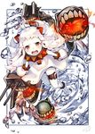  crying dress enemy_aircraft_(kantai_collection) horns kantai_collection long_hair looking_at_viewer mittens northern_ocean_hime open_mouth ripples sheep_sleep shinkaisei-kan sleeveless sleeveless_dress tears white_dress white_hair white_skin yellow_eyes 