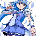  aoki_reika bike_shorts blue blue_bow blue_eyes blue_hair blue_skirt bow brooch choker cowboy_shot cure_beauty hair_tubes ice jewelry long_hair looking_away lowres magical_girl oekaki precure shorts shorts_under_skirt sidelocks skirt smile_precure! solo tiara uraki white_background wrist_cuffs 