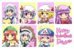  :3 :d :t =_= ascot bat_wings beret black_hairband blonde_hair blue_dress blue_eyes blue_hair blush bob_cut box braid collared_shirt colonel_aki crescent crescent_moon_pin dress eating embarrassed english flandre_scarlet food green_vest hairband happy_valentine hat hat_ornament hat_ribbon heart heart-shaped_box hitodama hong_meiling izayoi_sakuya japanese_clothes kimono konpaku_youmu long_hair long_sleeves looking_at_viewer maid maid_headdress mittens mob_cap multiple_girls noodles one_eye_closed open_mouth patchouli_knowledge pile pink_hair purple_eyes purple_hair ramen red_eyes red_hair red_ribbon red_vest remilia_scarlet ribbon ribbon-trimmed_collar ribbon_trim saigyouji_yuyuko shiny shiny_hair shirt short_hair short_sleeves side_ponytail silver_hair smile star touhou triangular_headpiece twin_braids valentine vest white_shirt wings 