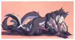  2018 all_fours anthro anthro_on_anthro claws duo erection fluffy frottage fur licking lying male male/male nude on_back paws penis sergal sex tongue tongue_out tres-art 