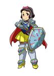  armor bad_id bad_pixiv_id cape commentary_request disney gauntlets greaves hamahara_yoshio highres knight shield short_hair snow_white snow_white_(disney) snow_white_and_the_seven_dwarfs solo sword weapon 