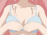  1girl animated animated_gif ass bra breasts cleavage girls_bravo long_hair miharu_sena_kanaka panties pink_hair underwear undressing 