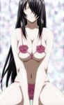  1girl bra breasts eyes_closed highres ikkitousen kan&#039;u_unchou kan'u_unchou large_breasts long_hair panties screencap solo stitched underwear 