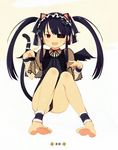  1girl barefoot eyepatch feet mirai_(senran_kagura) senran_kagura solo tagme toes twintails 