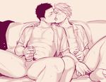  2boys anal ass fingering haikyuu!! kiss male_focus masturbation monochrome multiple_boys muscle penis sawamura_daichi source_request steam sugawara_koushi tagme yaoi 