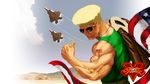  airplane american_flag biceps blonde_hair blue_sky capcom condensation_trail enrique guile jacket jacket_over_shoulder jet logo muscle sky sleeveless smile solo street_fighter street_fighter_v sunglasses tattoo thumbs_up toned 