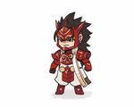 1boy animated animated_gif armor artist_request brown_hair chibi claws fire_emblem fire_emblem_if lobster long_hair nintendo parody ryouma_(fire_emblem_if) solo spiked_hair transformation 