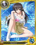  artist_request black_hair card_(medium) character_name chess_piece high_school_dxd japanese_clothes magic_circle official_art pawn purple_eyes raynare solo torn_clothes trading_card underwear 
