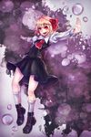  :d blonde_hair dai_(yamii) hair_ribbon highres open_mouth outstretched_arms red_eyes ribbon rumia shirt short_hair skirt smile solo spread_arms touhou v-shaped_eyebrows vest 