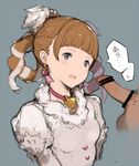  bad_id bad_twitter_id bar_censor brown_hair censored earrings granblue_fantasy green_eyes hair_rings hanarito jewelry juliet_(granblue_fantasy) penis solo_focus 