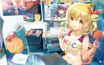  blonde_hair drink food heco_(mama) original yellow_eyes 