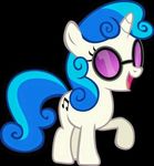  blue_hair cutie_mark equine eyewear female feral friendship_is_magic hair hi_res horn horse mammal multicolored_hair my_little_pony pony solo sweetie_belle_(mlp) unicorn vinyl_scratch_(mlp) young 