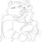  amber_(armello) anthro armello bear clothed clothed_sex clothing duo female female/female fingering lagomorph looking_at_viewer mammal monochrome pussy pussy_juice rabbit saliva saliva_string sana_(armello) sex shadowcat size_difference tongue tongue_out 