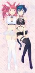  animal_ears between_breasts black_legwear black_panties blue_eyes blue_hair bow bow_panties bra breasts bunny_ears cat_ears cat_tail cleavage garter_belt garters hairband highres holding_hands kujikawa_rise lingerie long_hair looking_at_viewer lying medium_breasts multiple_girls navel on_bed panties persona persona_4 red_eyes red_hair ribbon shinocco shirogane_naoto short_hair tail thighhighs twintails underwear underwear_only white_legwear white_panties yuri 