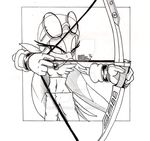  2016 anthro arrow avian bandanna beak bird bow_(weapon) clothing deviantart eyelashes eyewear female monochrome navel ranged_weapon rondineviola sonic_(series) sonic_riders sunglasses swallow_(bird) watermark wave_the_swallow weapon 