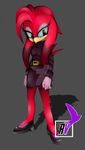  anthro avian belt bird breasts clothing deviantart eyelashes fan_character feathers footwear hi_res mother parent red_feathers rondineviola shoes simple_background smile sonic_(series) sonic_riders swallow_(bird) watermark 