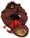  anthro barefoot body_hair boxer_briefs bulge clothing dragon feet_together fileossur front_view happy_trail holding_feet horn legs_up lickign_lips looking_away male mane midriff plantigrade rossciaco scalie signature sketch solo underwear 