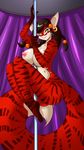  anthro big_breasts big_butt breasts butt cat dancing feline female fur hair huge_breasts huge_butt looking_at_viewer mammal mastergodai nude pole pole_dancing seductive shauna smile thick_thighs voluptuous 
