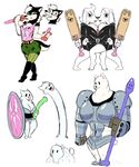  armor breast_squish breasts breasts_frottage canine clothing crossgender digital_media_(artwork) dildo dog dogamy dogaressa doggo female female/female greater_dog lesser_dog lips long_neck mammal nipple_slip paddle sex_toy sketch thewill tongue tongue_out undertale video_games weapon 