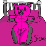  absurd_res balls bed dickgirl hi_res intersex micropenis penis teddy_bear thick_thighs wide_hips 