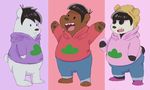  absurd_res bear digital_media_(artwork) grizz grizzly_bear group hi_res ice_bear itoruna mammal osomatsu_san panda panda_(character) polar_bear we_bare_bears 