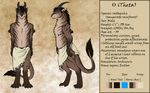  2016 anthro blue_eyes brown_fur brown_hair clothed clothing english_text fur hair horn looking_at_viewer male model_sheet multicolored_fur ratte ratteguhn ratteguhncat smile solo text theta_(ratte) 