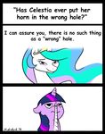  2016 ask_blog comic duo equine female friendship_is_magic frown hair half-closed_eyes horn mammal multicolored_hair my_little_pony picking_nose princess_celestia_(mlp) purple_eyes smirk strebiskunk trollface twilight_sparkle_(mlp) winged_unicorn wings 