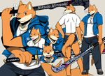  bearlovestiger13 blades butt canine clothing dog dual_wielding expression heterochromia holding_object holding_weapon hoodie jewelry katana mammal melee_weapon necklace nikuda nude shiba_inu shirt smile sword underwear weapon 