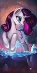  2016 absurd_res crying crystals cutie_mark equine eyeshadow female feral friendship_is_magic hair hi_res horn long_hair makeup mammal my_little_pony outside purple_hair rain-gear rarity_(mlp) solo tears unicorn water 