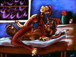  anal bed bed_break digital_media_(artwork) duo hyena male male/male mammal monkey penis precum primate reverse_sizeplay riley_hyena rough_(disambiguation) sex shuigetsu side_view toes 
